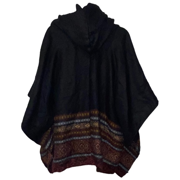American Rag Cie Printed Open Front Hooded Lightweight Poncho - M/L - NWT - Picture 6 of 10